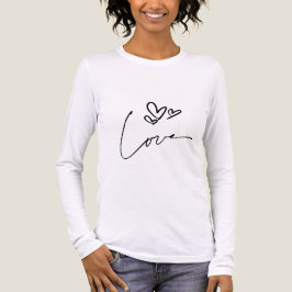 Minimal Love Line Art Long Sleeve Shirt for Women トライブレンドＴシャツ