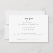 Minimal Luxury | 洗練された食事選択付きRSVPカード 出欠カード (正面)