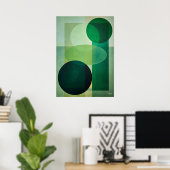 Minimal Luxury Art Deco Geometric Abstract Green ポスター (ホームオフィス)