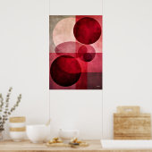 Minimal Luxury Art Deco Geometric Abstract Red ポスター (キッチン)