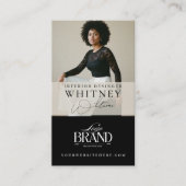 Minimal Luxury Black Interior Designer Photo Logo 名刺 (正面)