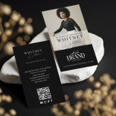 Minimal Luxury Black Interior Designer Photo Logo 名刺