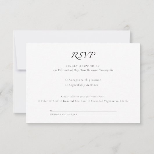 Minimal Luxury | Elegant RSVP with Meal Selection (正面)