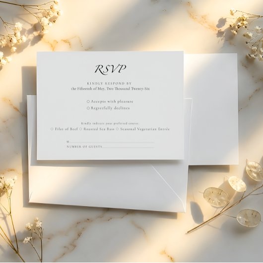 Minimal Luxury | Elegant RSVP with Meal Selection
