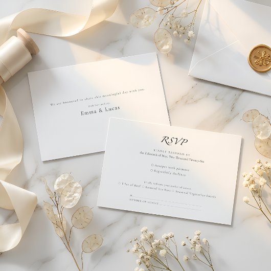 Minimal Luxury | Elegant RSVP with Meal Selection