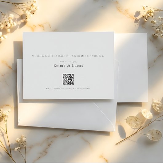 Minimal Luxury | Modern RSVP Card with QR Code