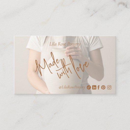 Minimal Made With Love Thanks For Your Order Photo 名刺 (正面)