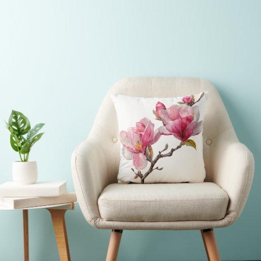 Minimal Magnolia Branch Pillow Cover,  クッション (椅子)