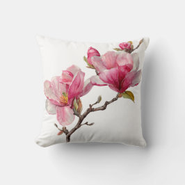 Minimal Magnolia Branch Pillow Cover, クッション