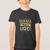 Minimal Mama Mood Moon Bear Design トライブレンドTシャツ (正面)