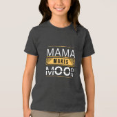 Minimal Mama Mood Moon Bear Design トライブレンドTシャツ (正面)