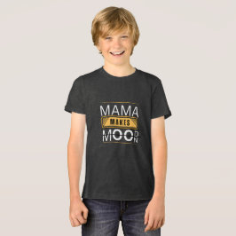 Minimal Mama Mood Moon Bear Design トライブレンドＴシャツ