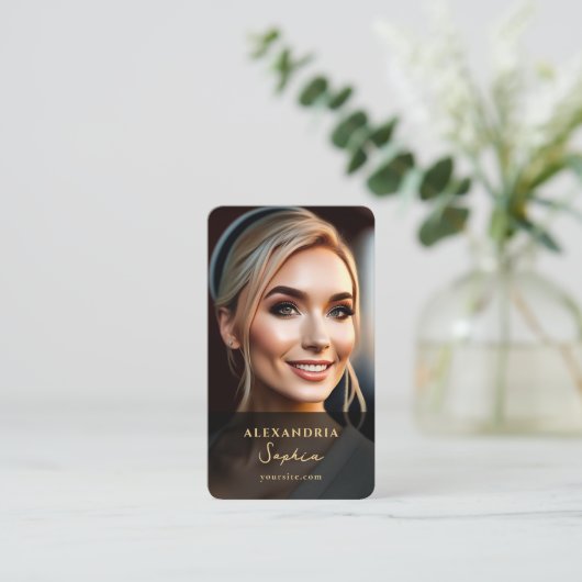 Minimal Marketing Professional Photo Black Sand 名刺 (スタンド正面)