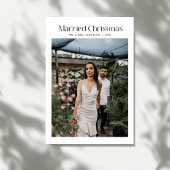 Minimal Married Christmas Photo Newlyweds シーズンカード