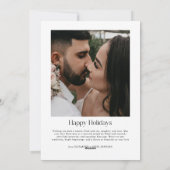 Minimal Married & Merry Christmas Photo Newlyweds シーズンカード (裏面)