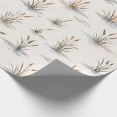 Minimal Marsh Grass Water Ripple Feather Pattern ラッピングペーパー (角)