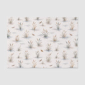 Minimal Marsh Grass Water Ripple Feather Pattern 薄葉紙 (正面)