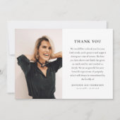 Minimal Memorial Photo & Message Sympathy  サンキューカード (正面)