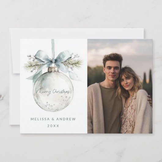 Minimal Merry Christmas Ornament 案内状 (正面)