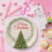 Minimal Merry Christmas Party Design ペーパープレート (パーティー)