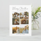 Minimal Merry Christmas Script Family 7 Photos シーズンカード (スタンド正面)