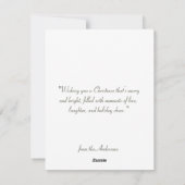 Minimal Merry Christmas Tree Greenery シーズンカード (裏面)