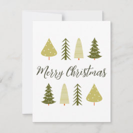 Minimal Merry Christmas Tree Greenery シーズンカード