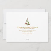 Minimal Merry Christmas Tree Photo Holiday Card シーズンカード (裏面)