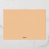 Minimal Merry Christmas Warm Peach Photo Family 箔シーズンカード (裏面)