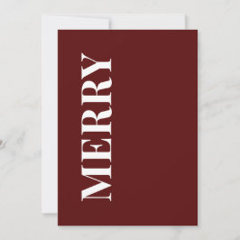 Minimal MERRY | Deep Red Holiday Greeting Card シーズンカード