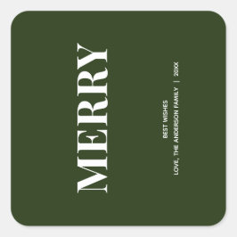 Minimal MERRY | Forest Green Holiday スクエアシール