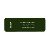 Minimal MERRY | Forest Green Holiday Address Label ラベル (正面)