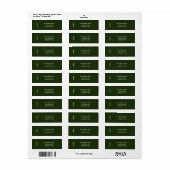 Minimal MERRY | Forest Green Holiday Address Label ラベル (フルシート)