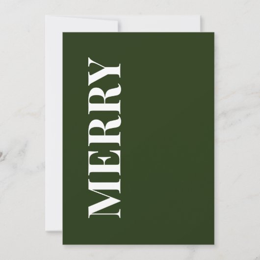 Minimal MERRY | Forest Green Holiday Greeting Card シーズンカード (正面)