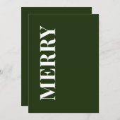 Minimal MERRY | Forest Green Holiday Greeting Card シーズンカード (正面/裏面)