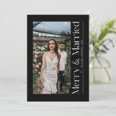 Minimal Merry & Married Christmas Photo Newlyweds シーズンカード (スタンド正面)