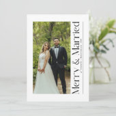 Minimal Merry & Married Christmas Photo Newlyweds シーズンカード (スタンド正面)