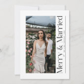 Minimal Merry & Married Christmas Photo Newlyweds シーズンカード (正面)