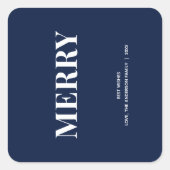 Minimal MERRY | Navy Blue Holiday スクエアシール (正面)