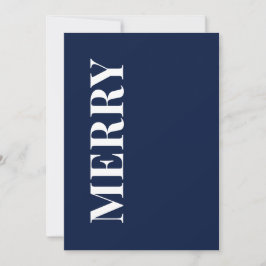 Minimal MERRY | Navy Blue Holiday Greeting Card シーズンカード