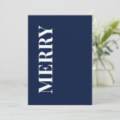Minimal MERRY | Navy Blue Holiday Greeting Card シーズンカード (スタンド正面)