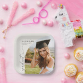 Minimal Minimalist Photo Arch Graduation ペーパープレート (パーティー)