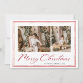 Minimal Minimalist Script Merry Christmas Photo シーズンカード (正面)