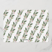 Minimal Minimalist Script Merry Christmas Photo 箔シーズンカード (裏面)