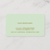 Minimal Minimalist Simple pale-green コーリングカード (裏面)