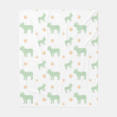 Minimal mint french bulldog Silhouette blanket  フリースブランケット (正面)