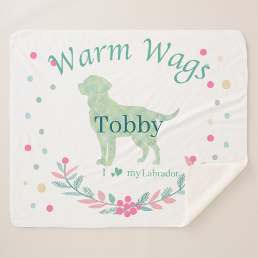 Minimal Mint Labrador Retriever | Custom Christmas シェルパブランケット (正面(横))