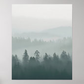 Minimal Misty Forest Wall Art ポスター (正面)