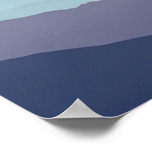 Minimal Misty Mountain Wall Art Print ポスター (角)