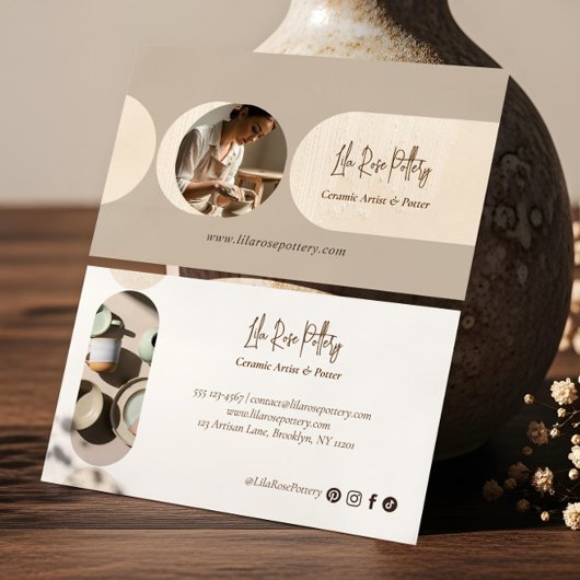 Minimal Modern Abstract Photo Handmade Pottery 名刺